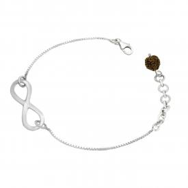 Silver Infinity Chain Rakhi With Rudraksha