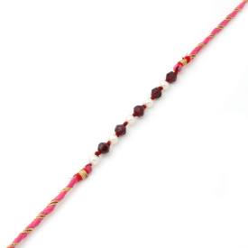 Pearl & Garnet Bead Rakhi