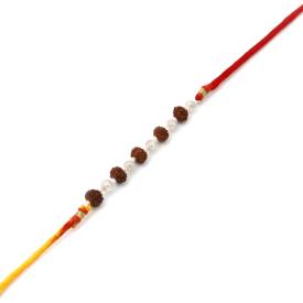 Pearl & Rudraksha Bead Rakhi