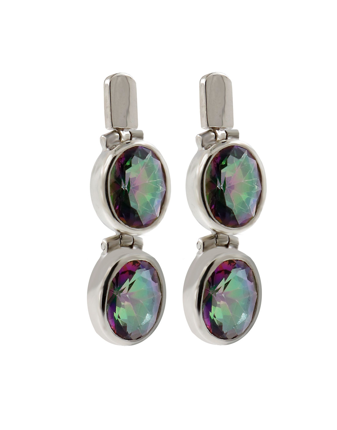 Two Stone Mystic Quartz Dangles