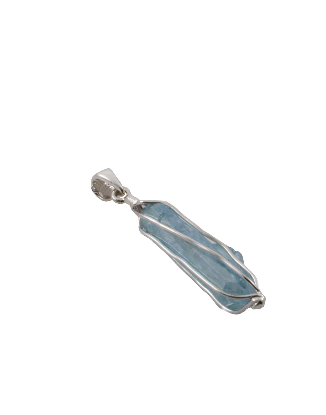 Raw Aqua Aura Pendant