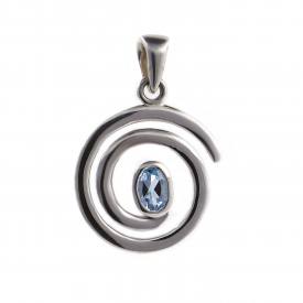 Aquamarine Energy Spiral Pendant