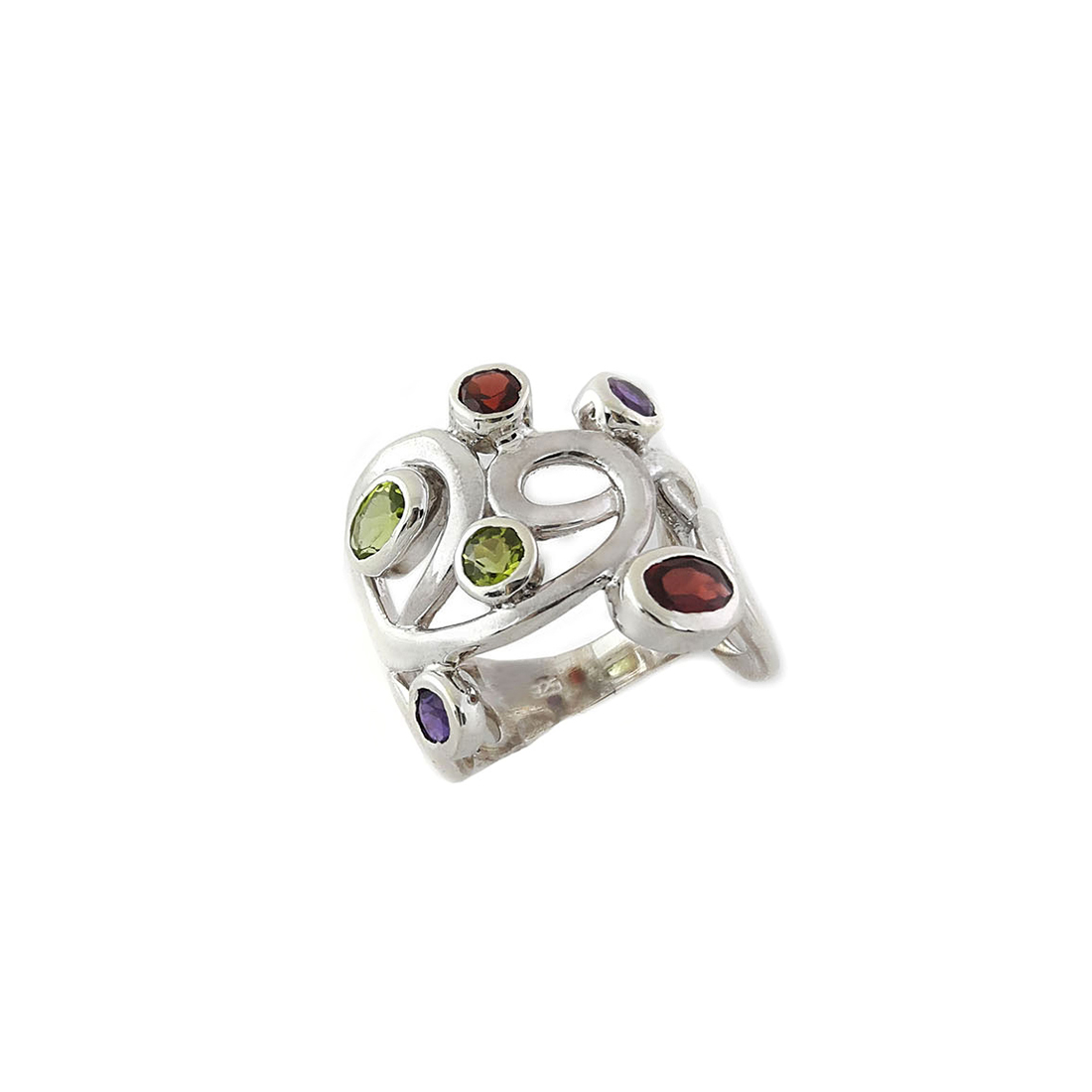 Adornment Of Amethyst, Garnet And Peridot