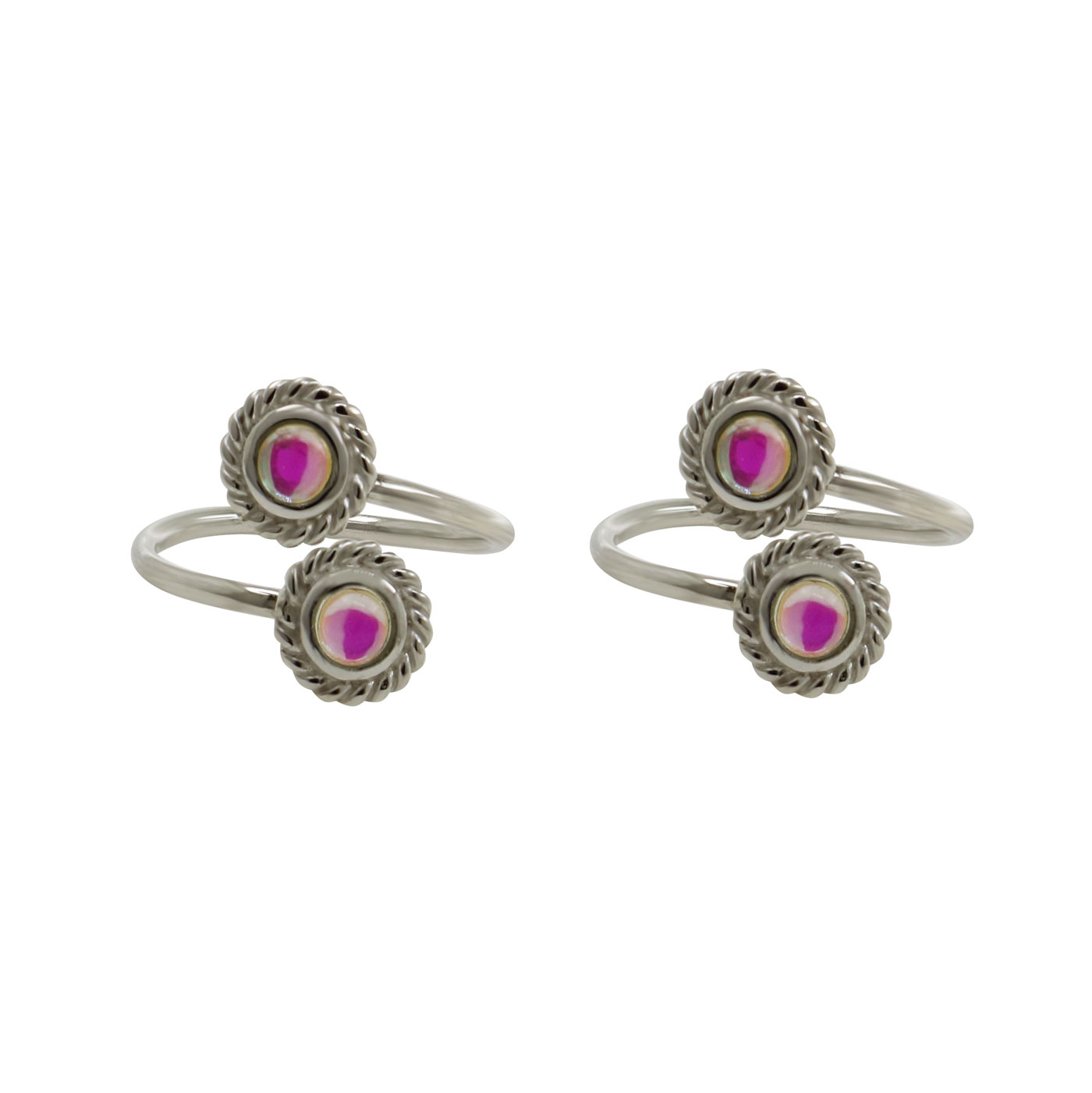 Colourful Spiral Toe Ring 